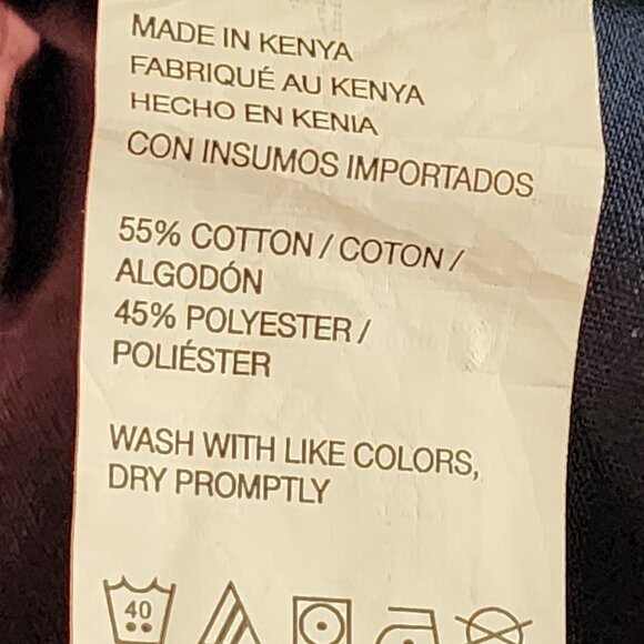 Van Heusen Navy Paisley Print Cotton Blend Never Tuck Shirt - Picture 5 of 5